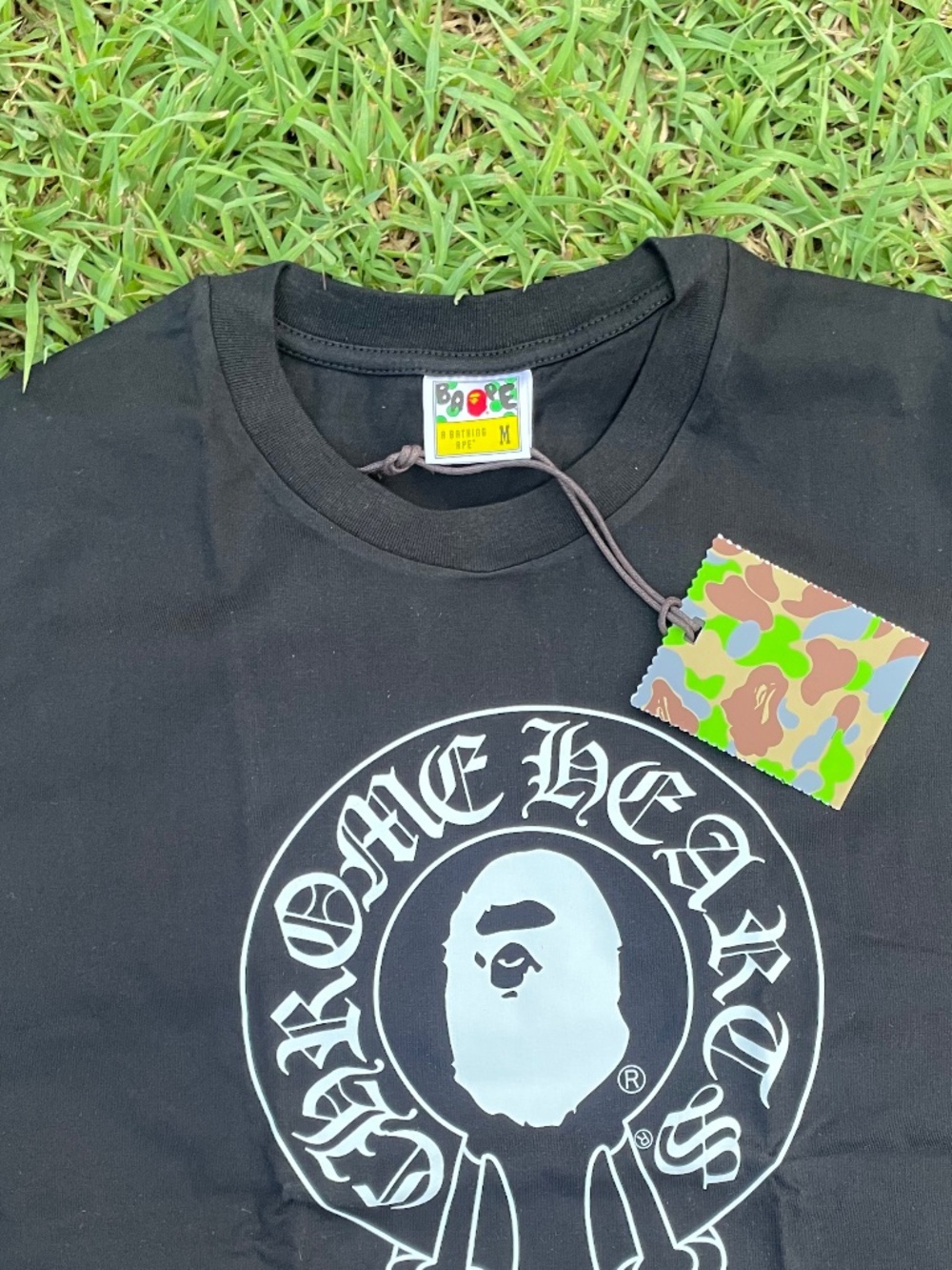 BAPE x Chrome Hearts Baby Milo Style Black Graphic Tee - Picture 7 of 7